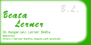 beata lerner business card