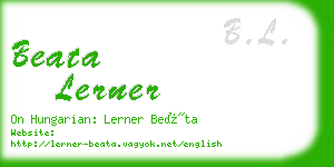 beata lerner business card